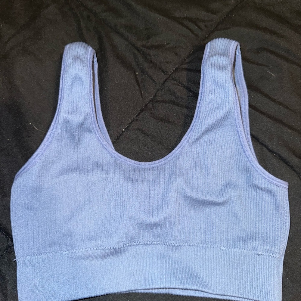 Aerie Ribbed Blue Sports Bra